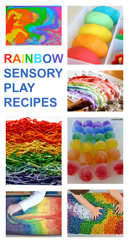 rainbow sensory play ideas, rainbow theme lesson plans