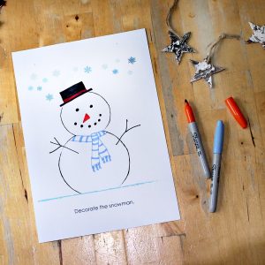 Snowman play dough mat printable - NurtureStore