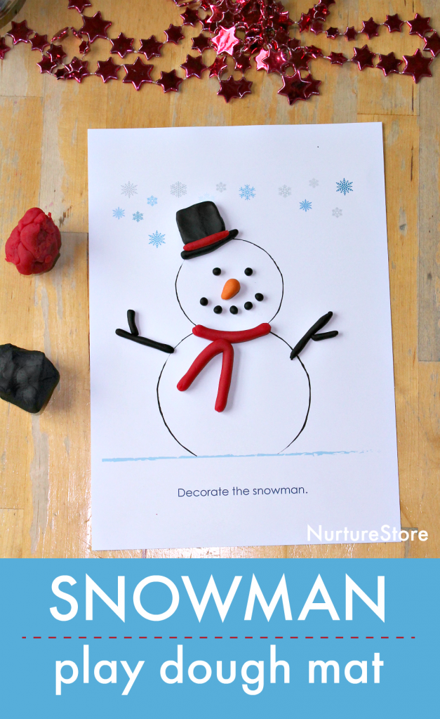 Winter Play Dough Mats, Printable Modeling Dough Pages, Kids Snowman  Activity, Preschool Craft, Nature Dough Mats, Pre Writing 