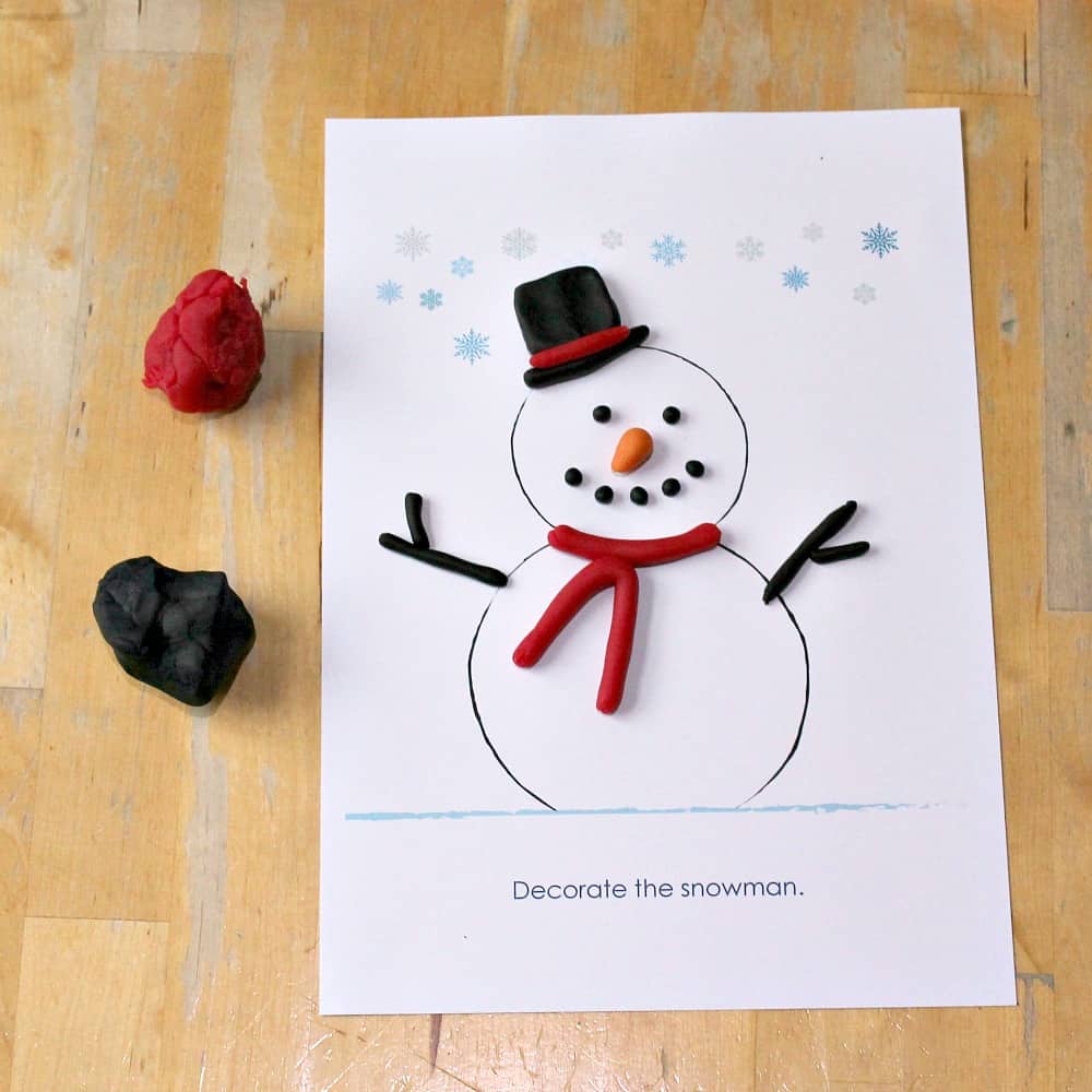 snowman play dough math printable free