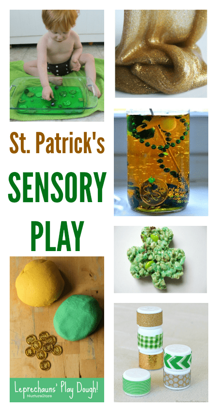 sensory play for St. Patrick's Day preschool activities