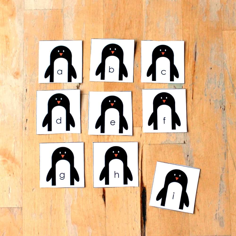 penguin alphabet printable sq