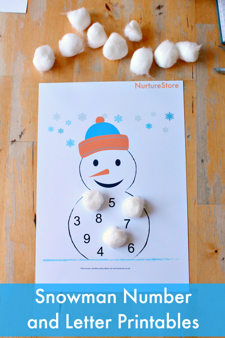 Snowmen letter and number games - NurtureStore