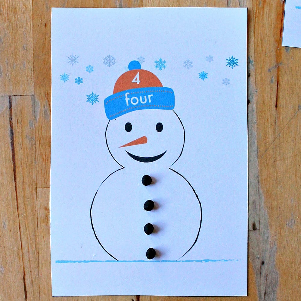 Snowmen counting cards printable - NurtureStore