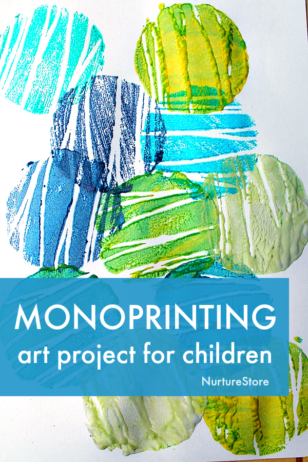 easy mono printing art project for children, beginners guide to printing