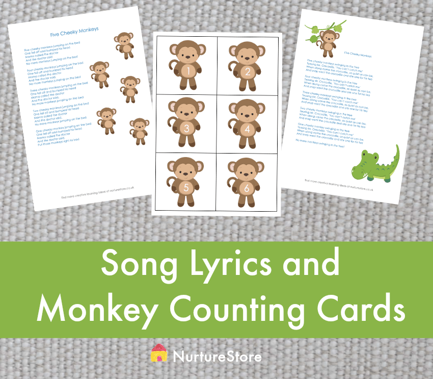 Five Little Monkeys Song And Printable Number Cards Nurturestore