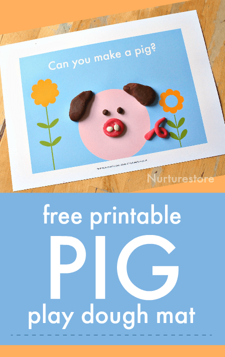 Free Printable Pig Play Dough Mat Nurturestore