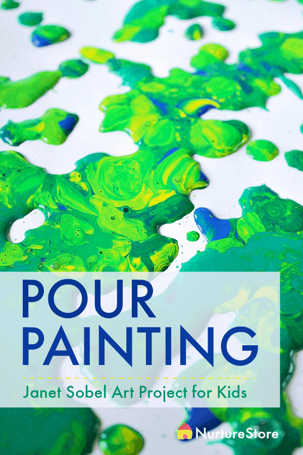 Pour painting process art for kids