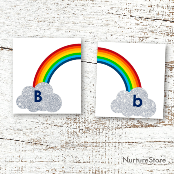 rainbow alphabet printable upper and lower case matching game nurturestore