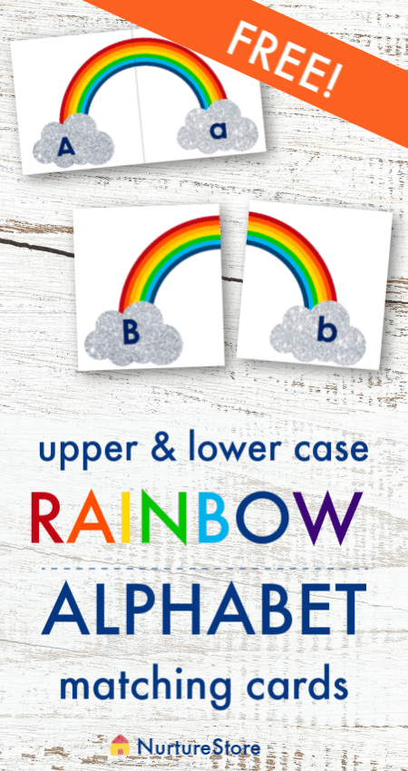 rainbow alphabet printable upper and lower case matching game nurturestore