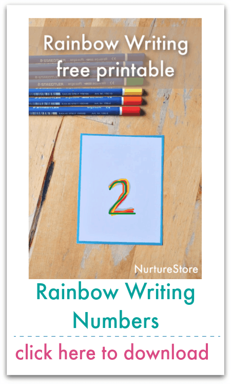 rainbow writing numbers