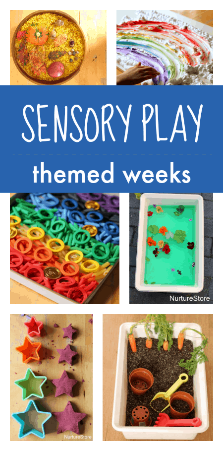 Sensory play themes, sensory play weeks