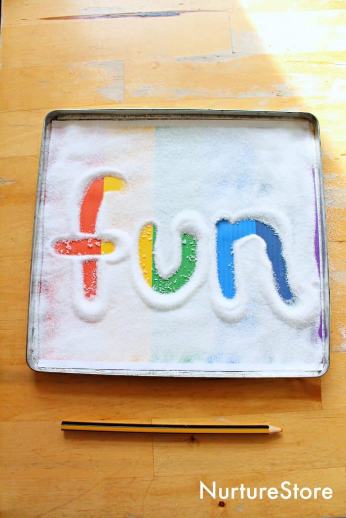 how to make a sensory writing tray