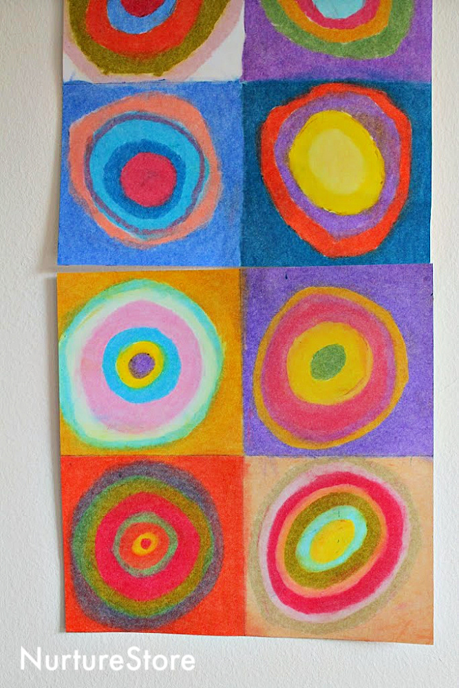 Easy Kandinsky Art for Kids with Chalk Pastels - Projects with Kids