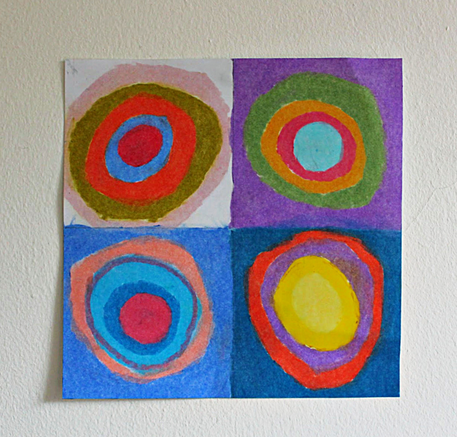 Easy Kandinsky Art for Kids with Chalk Pastels - Projects with Kids