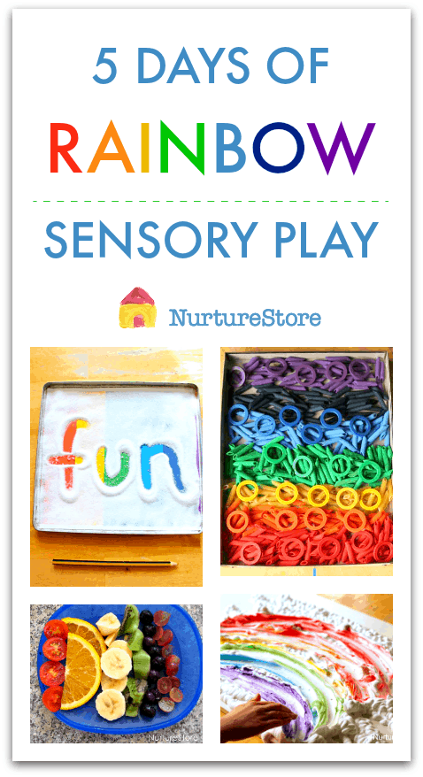 Rainbow week activities, rainbow sensory play