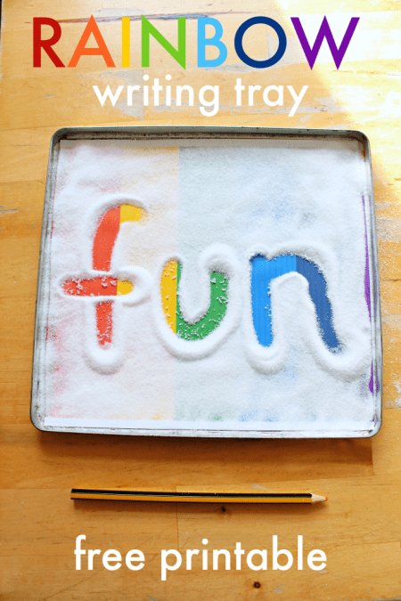 rainbow writing tray printable