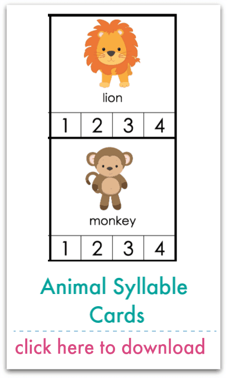 animal syllable cards