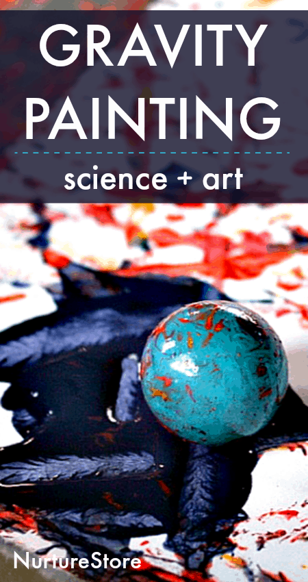 art and science lesson, painting with gravity art project