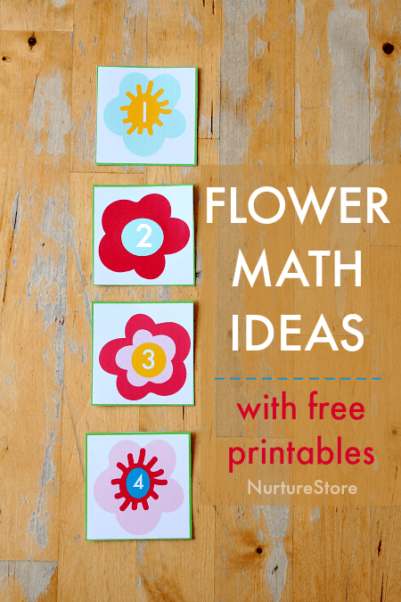 flower math activities, flower number free printable