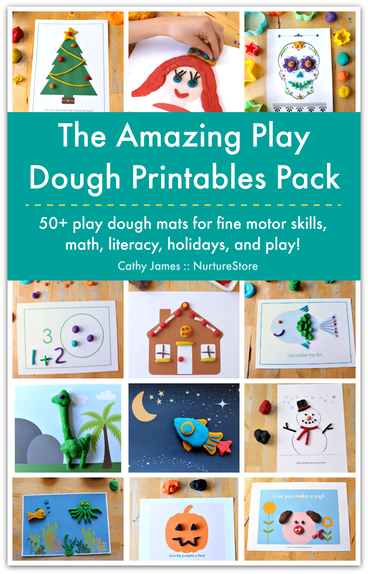 New Year's Kids Activity: Free Printable Playdough Mats - A Little
