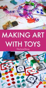 Printing with toys art activity - NurtureStore