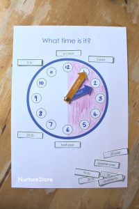 Easy telling the time lesson with clock free printable - NurtureStore