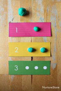 Printable number dots cards for loose parts math activities - NurtureStore