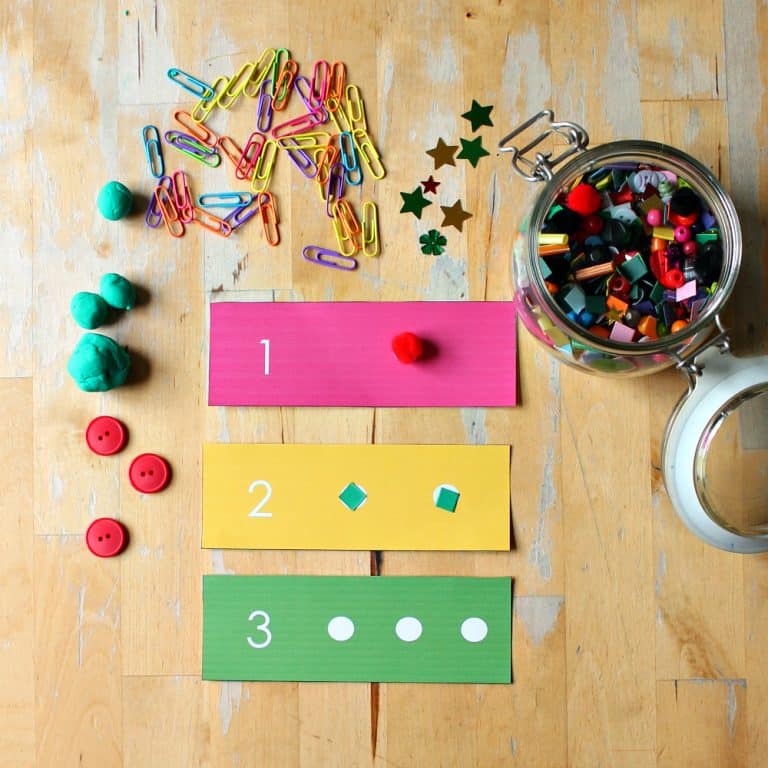 Printable number dots cards for loose parts math activities NurtureStore