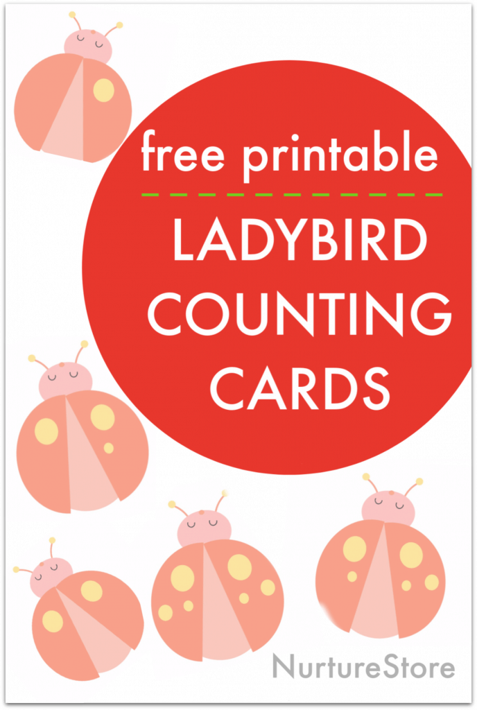 printable ladybird counting cards, ladybug math activity free printable