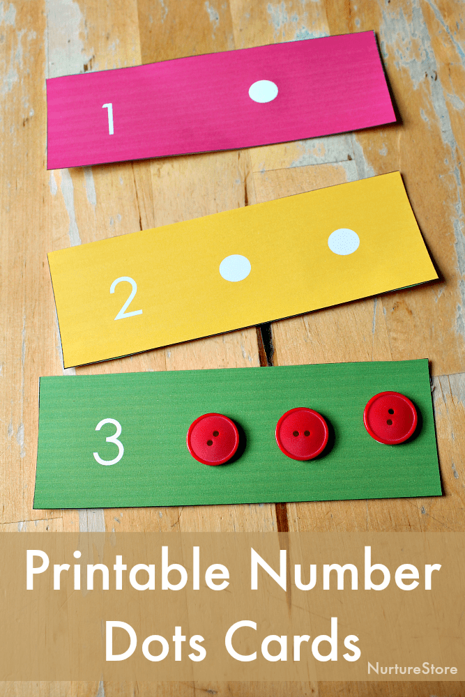 Printable number dots cards for loose parts math activities - NurtureStore