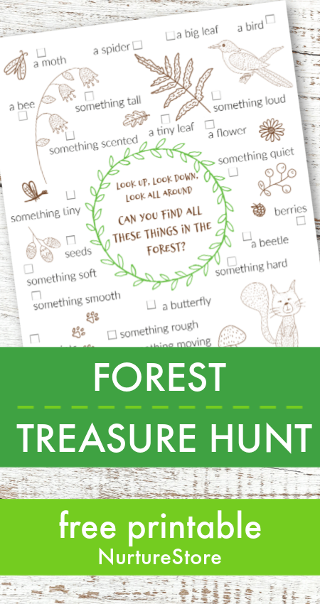 forest treasure hunt printable for kids nurturestore