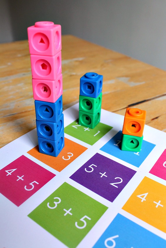 Math towers unit block addition activity printables NurtureStore