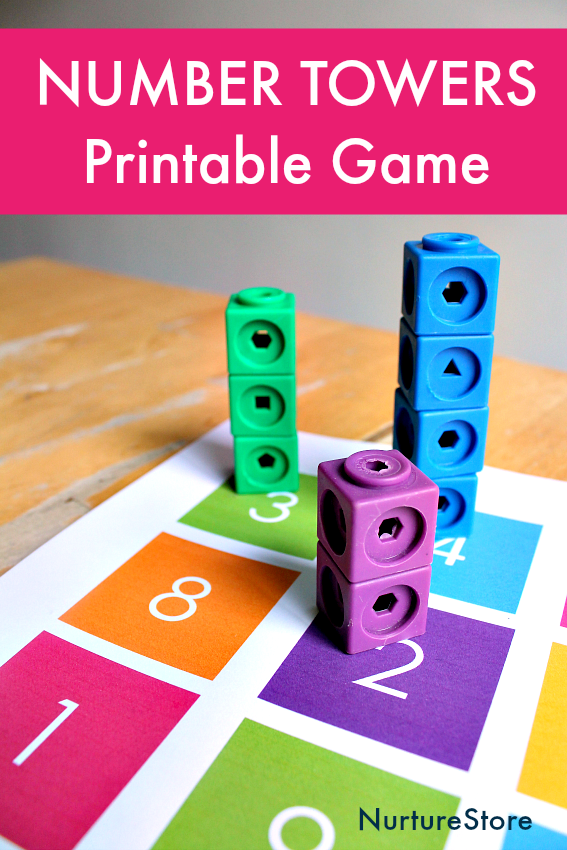 Math towers - unit block addition activity printables - NurtureStore