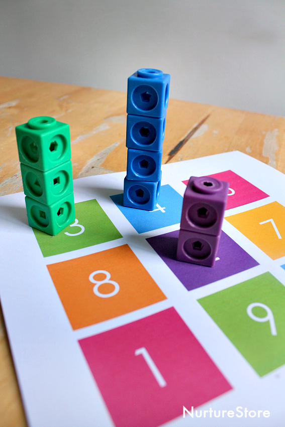 Math towers - unit block addition activity printables - NurtureStore