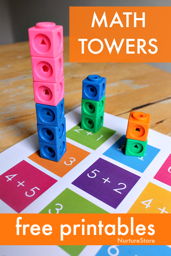 math towers unit block addition activity printables nurturestore