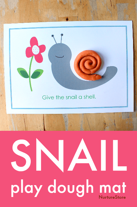 Easy snail craft for children - printable play dough mat - NurtureStore