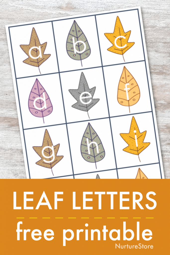 Leaf letters printable for fall spelling activities - NurtureStore