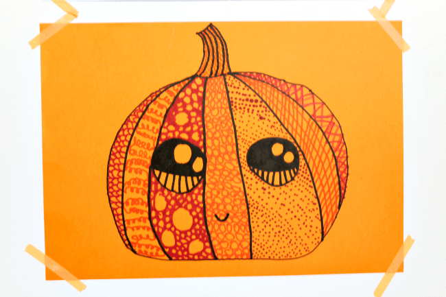 Art Lesson Halloween Zentangle Pumpkins