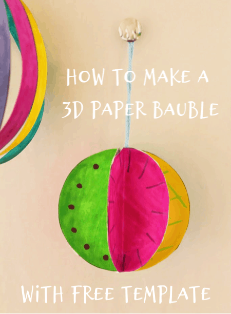 How to make a 3D paper Christmas bauble with printable - NurtureStore