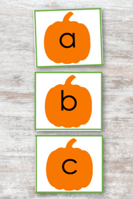 Free printable pumpkin alphabet set for easy fall letter activities ...