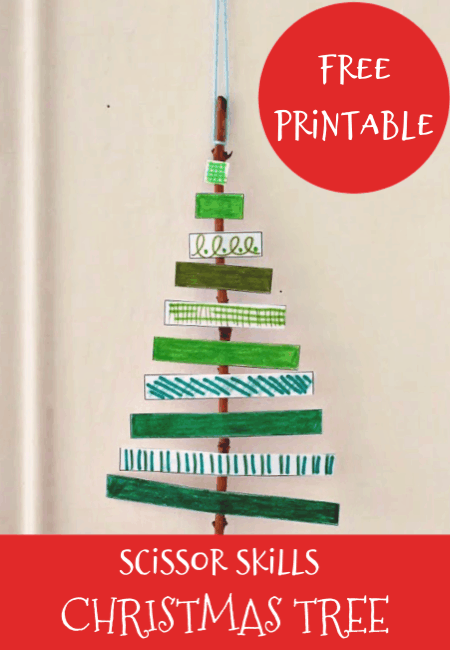 Boost Scissor Skills with Christmas Tree Crafts