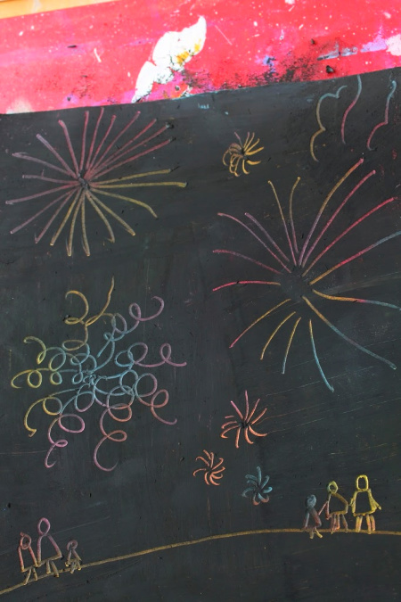 Easy to Make Oil Pastel Fireworks