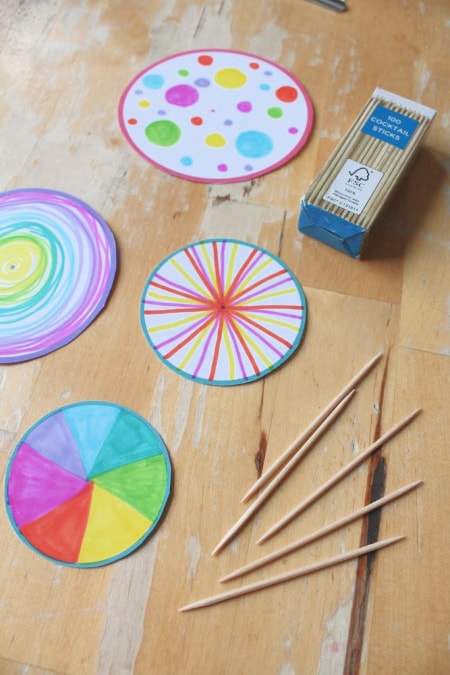 spinning top art lesson