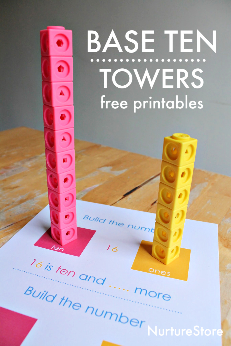 Base Ten Place Value Activities With Teen Number Towers Printable NurtureStore