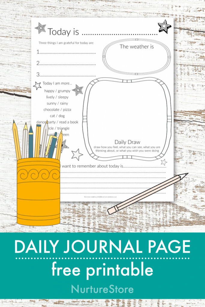 Simple Daily Journal Page Printable For Children Nurturestore
