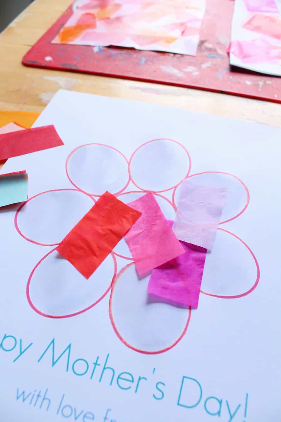 Pretty Mothers Day flower craft with free printable - NurtureStore