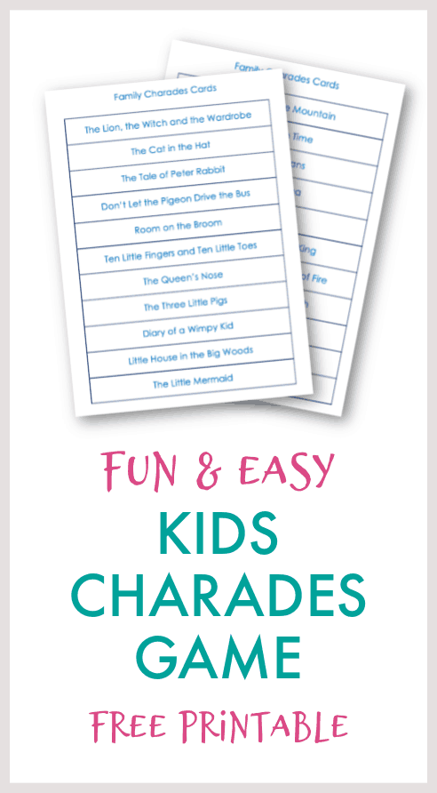 Free Printable Easy Charades Game For Children Nurturestore