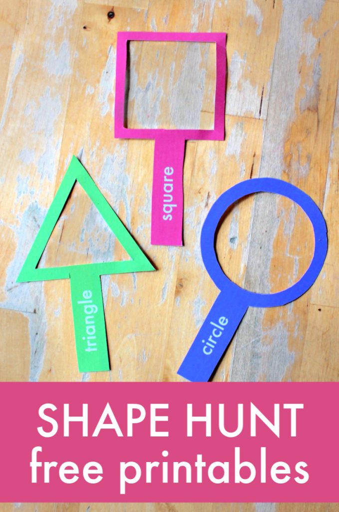 Shape lesson plan with printable shape magnifying glasses