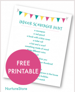 Free printable indoor scavenger hunt for kids - NurtureStore